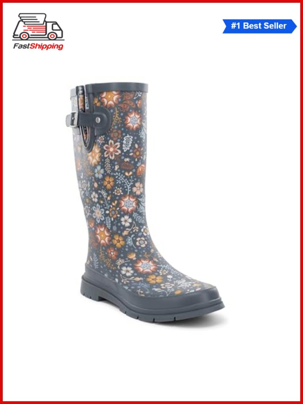 ✨ Western Chief Waterproof Tall Rubber Rain Boots Adjustable Buckle Knee High